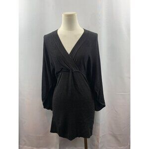Women's Silk Assets Black V Neck Dress Size S